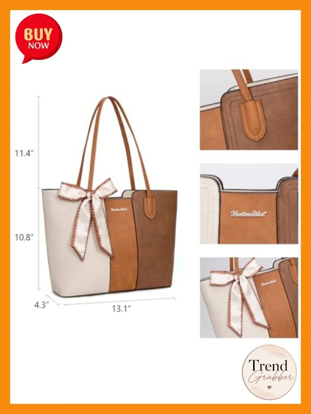 Vegan Leather Top Handle Satchel Tote Work Bag with Scarf